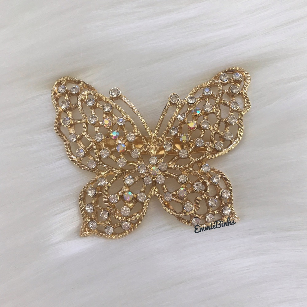✨3for$38 New Vintage Style Filigree Rhinestone Butterfly Brooch Pin ~ Vintage - Picture 11 of 16